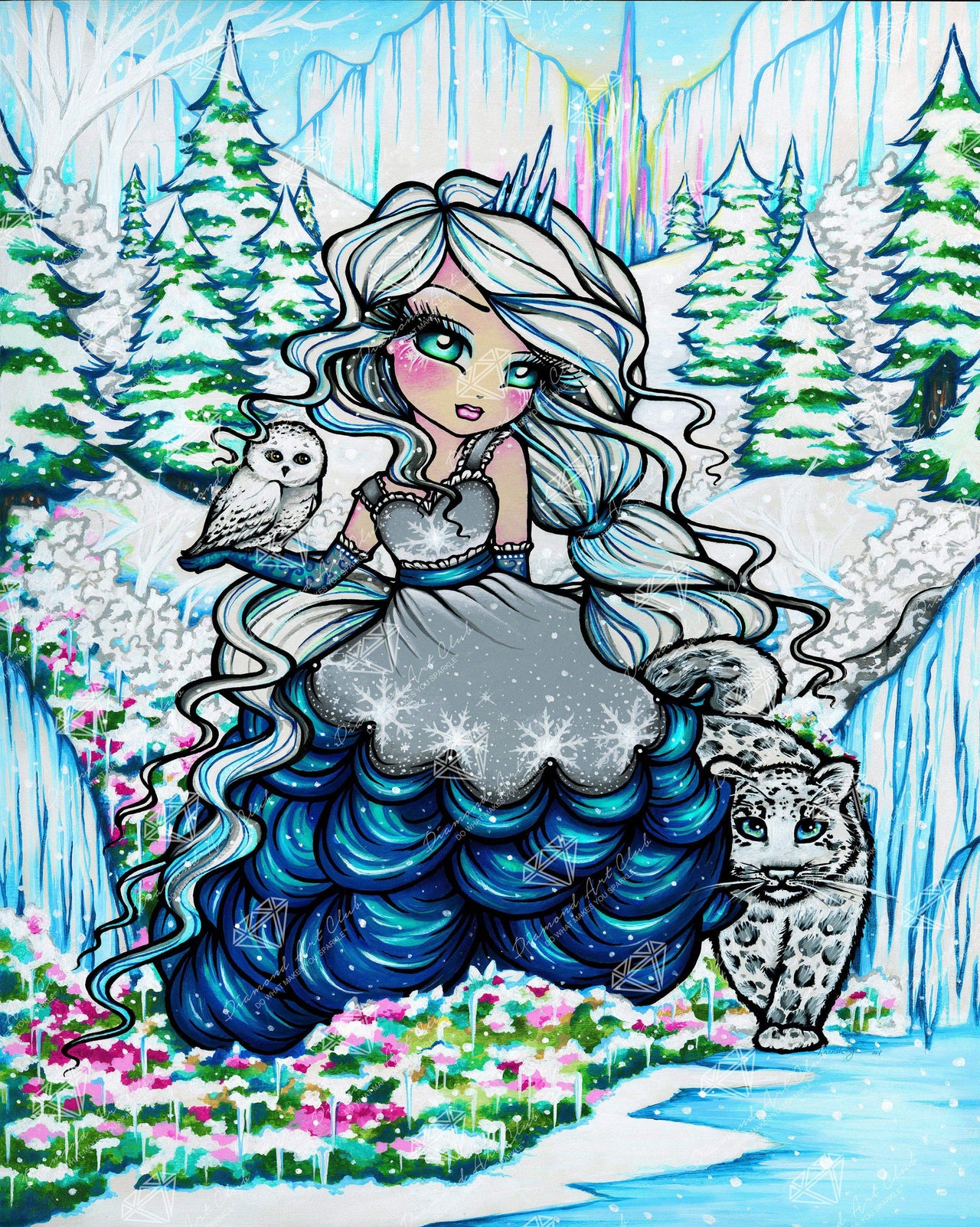 Diamond Painting Ice Princess (1st Edition) 21.7" x 27.2″ (55cm x 69cm) / Round With 28 Colors Including 3 ABs / 47580