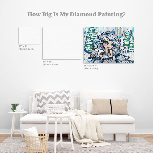 Diamond Painting Ice Princess (2nd Edition) 21.7" x 30.3″ (55m x 77cm) / Round With 28 Colors Including 3 ABs / 53,235