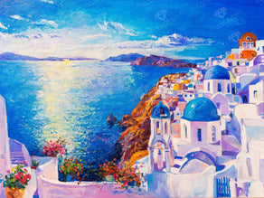 Diamond Painting In Santorini 18" x 24″ (46cm x 61cm) / Round with 40 Colors including 2 ABs / 34,992