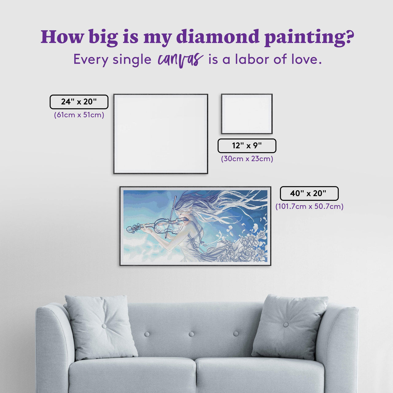 Diamond Painting In This Moment 40" x 20" (101.7cm x 50.7cm) / Round with 37 Colors including 1 ABs & 1 Iridescent Diamonds & 1 Fairy Dust Diamonds / 65,703