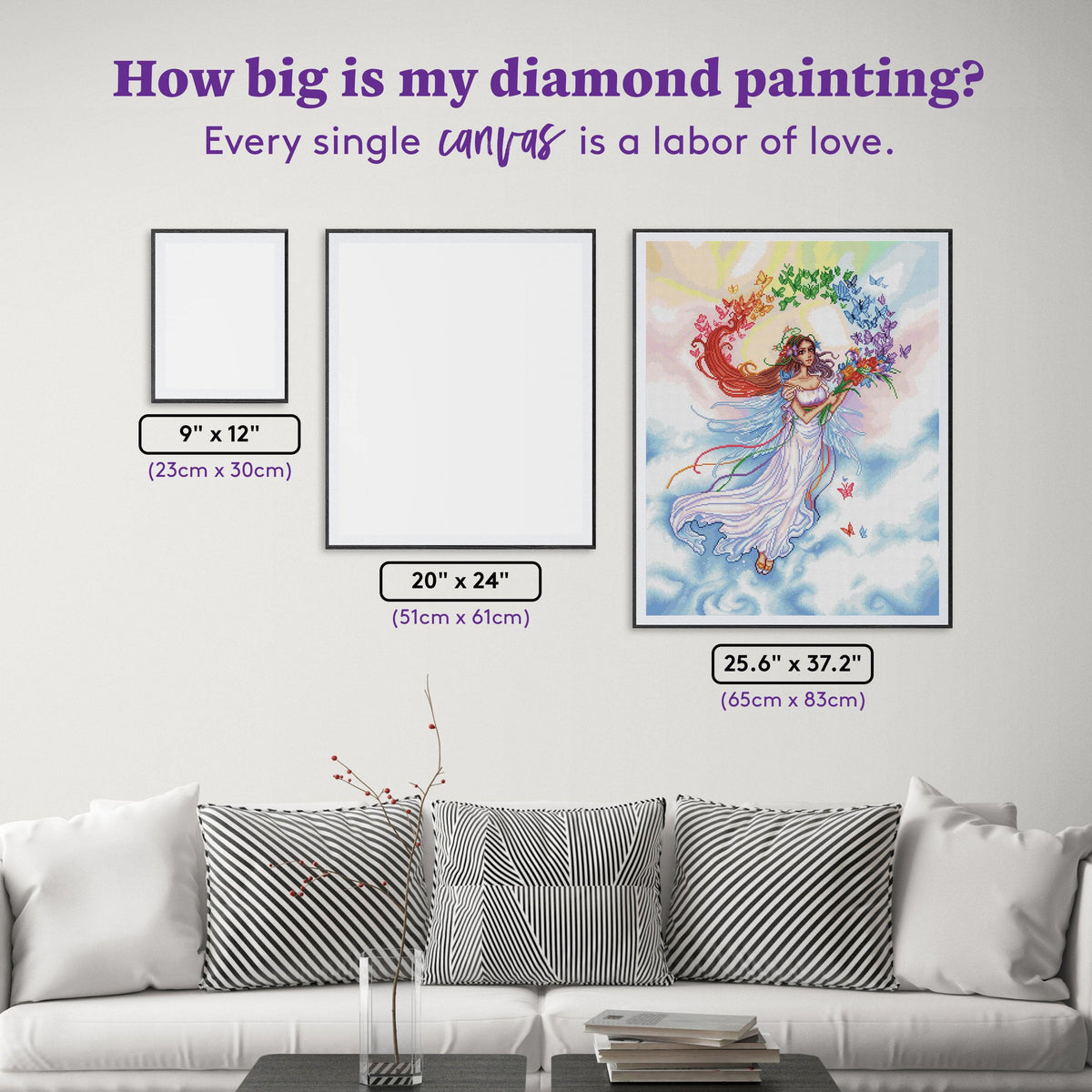 Diamond Painting Iris of the Rainbow 25.6" x 32.7" (65cm x 83cm) / Square with 57 Colors including 4 ABs / 86,913