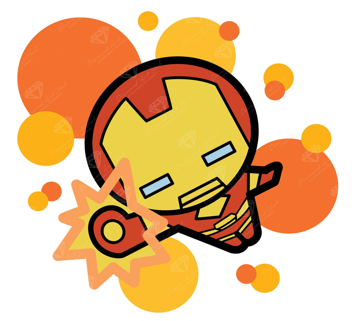 Diamond Painting Iron Man™ 14" x 13" (36cm x 32.8cm) / Round with 8 Colors including 2 ABs / 15,093