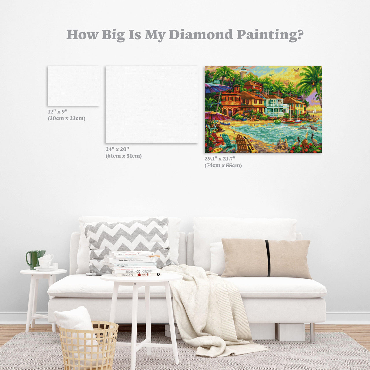 Diamond Painting Island Time 21.7" x 29.1″ (55cm x 74cm) / Square With 49 Colors Including 3 ABs