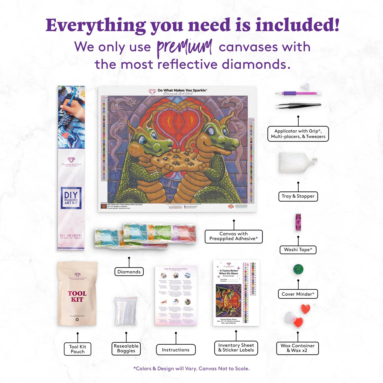 Diamond Painting It Tastes Better When We Share 22" x 17" (55.8cm x 42.8cm) / Square with 51 Colors including 4 ABs / 38,528