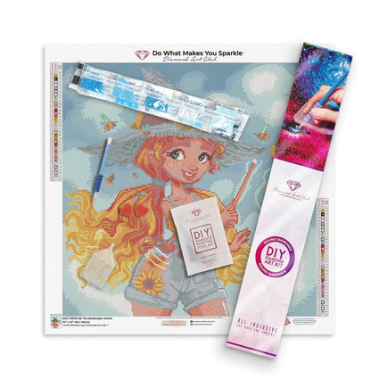 Diamond Painting Izzy, The Beekeeper Witch 22" x 22″ (56cm x 56cm) / Round with 38 Colors including 2 ABs / 39,203