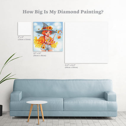 Diamond Painting Izzy, The Beekeeper Witch 22" x 22″ (56cm x 56cm) / Round with 38 Colors including 2 ABs / 39,203
