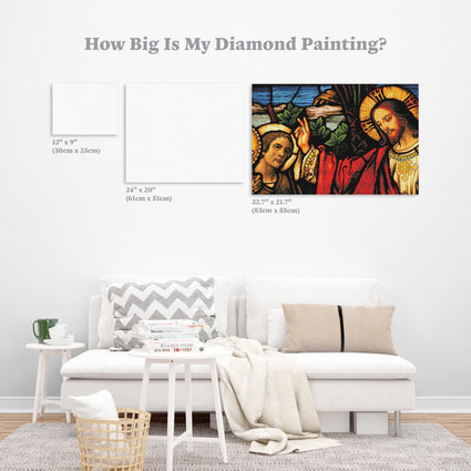 Diamond Painting Jesus Blessing 21.7" x 32.7″ (55cm x 83cm) / Round With 42 Colors Including 3 ABs / 57,333
