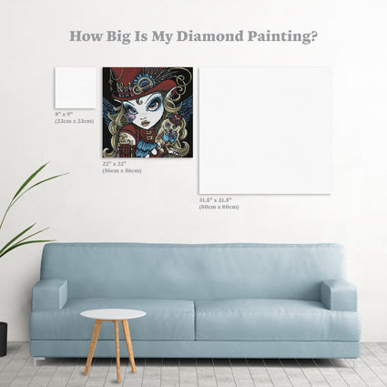 Diamond Painting Jewels & Vern 22" x 23″（56cm x 56cm) / Round with 38 Colors including 1 AB / 39,203