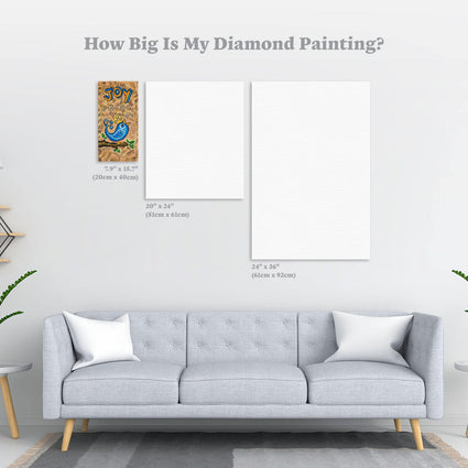 Diamond Painting Joy Bird Square with 21 Colors / 7.9" x 15.7" (20cm x 40cm) / 12,246