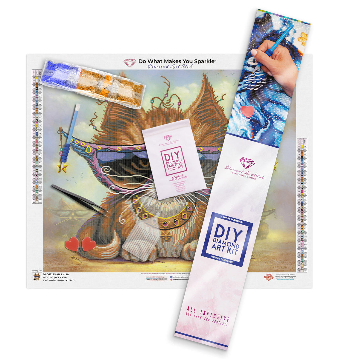Diamond Painting Just Be 25" x 20″ (64cm x 51cm) / Square with 48 Colors including 2 ABs / 22,733
