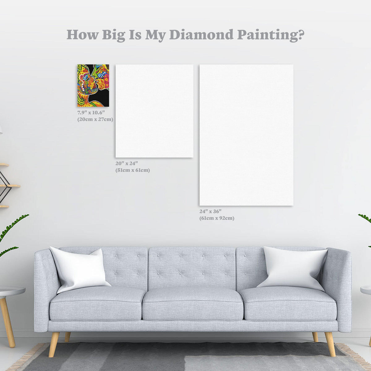 Diamond Painting Just Before Round With 35 Colors Including 1 AB / 7.9" x 10.6" (20cm x 27cm) / 6,745
