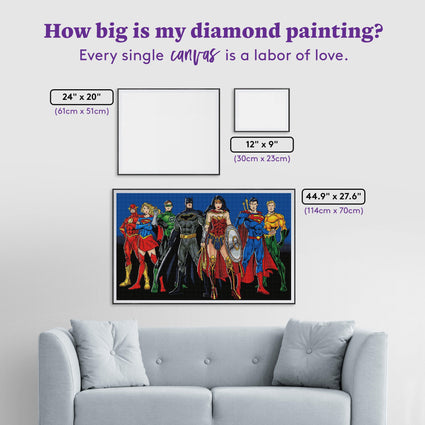 Diamond Painting Justice League™ 44.9" x 27.6" (114cm x 70cm) / Square With 40 Colors Including 4 ABs / 125,204