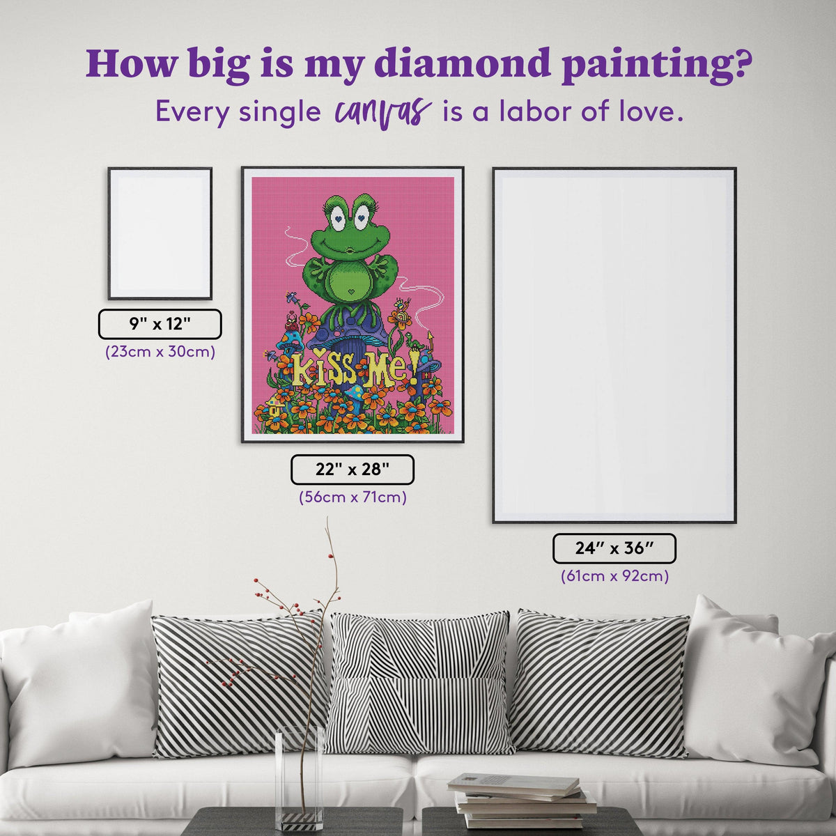 Diamond Painting Kiss Me 22" x 28″ (56cm x 71cm) / Square with 31 Colors including 4 ABs / 62,101