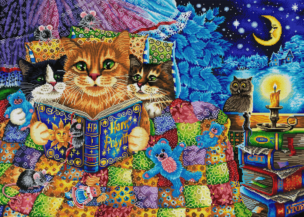 Kitten Bedtime Stories – Diamond Art Club - Main Image