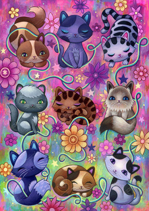 Diamond Painting Kitty Cat 22" x 31″ (56cm x 79cm) / Square with 55 Colors including 3 ABs / 68,952