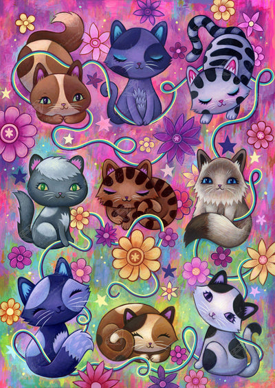Diamond Painting Kitty Cat 22" x 31″ (56cm x 79cm) / Square with 55 Colors including 3 ABs / 68,952
