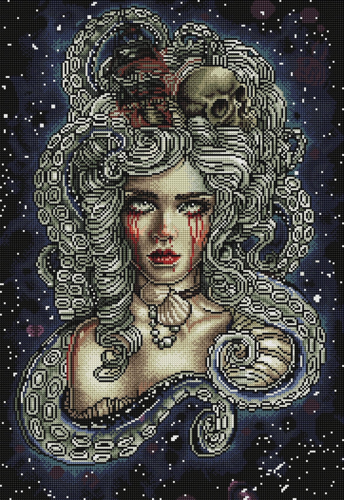 Diamond Painting Kraken 20" x 29" (50.7cm x 73.7cm) / Round with 38 Colors including 2 ABs and 1 Iridescent Diamonds / 47,603