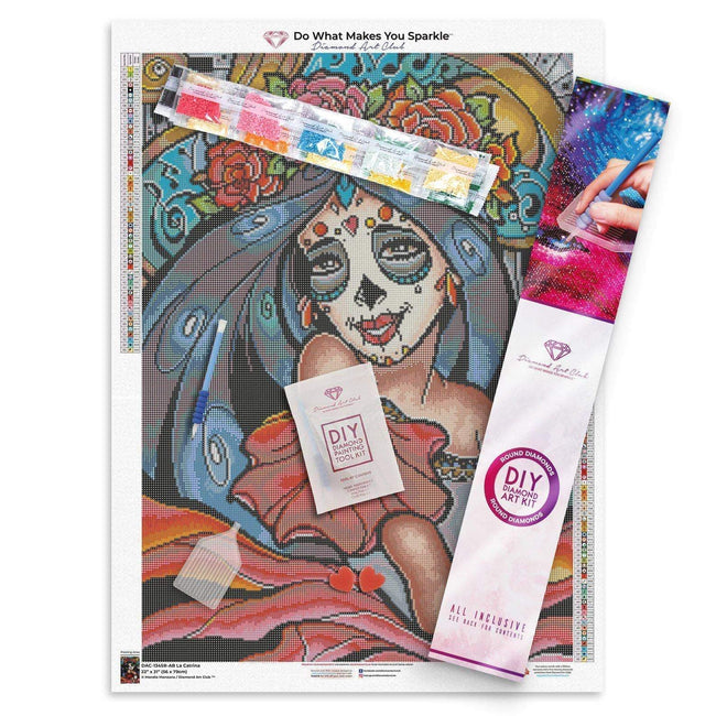Diamond Painting La Catrina 22" x 31″ (56cm x 79cm) / Round with 55 Colors including 3 ABs / 55,922