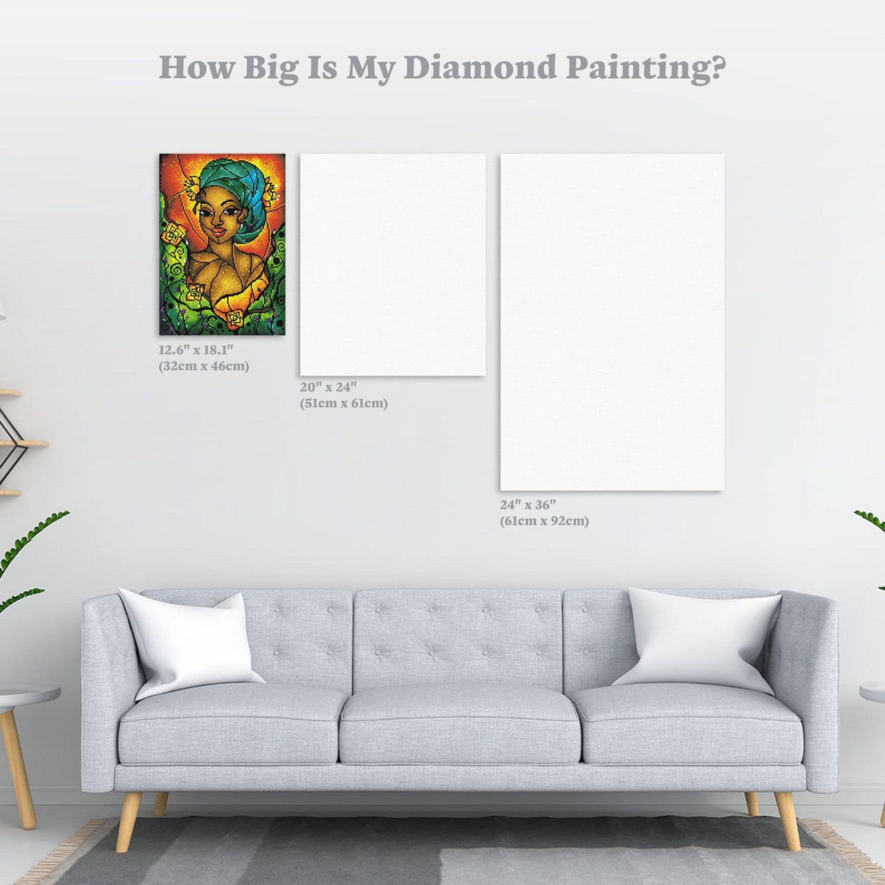 Diamond Painting Lady Creole 12.6" x 18.1" (32cm x 46cm) / Round With 34 Colors including 2 AB Diamonds / 18,420