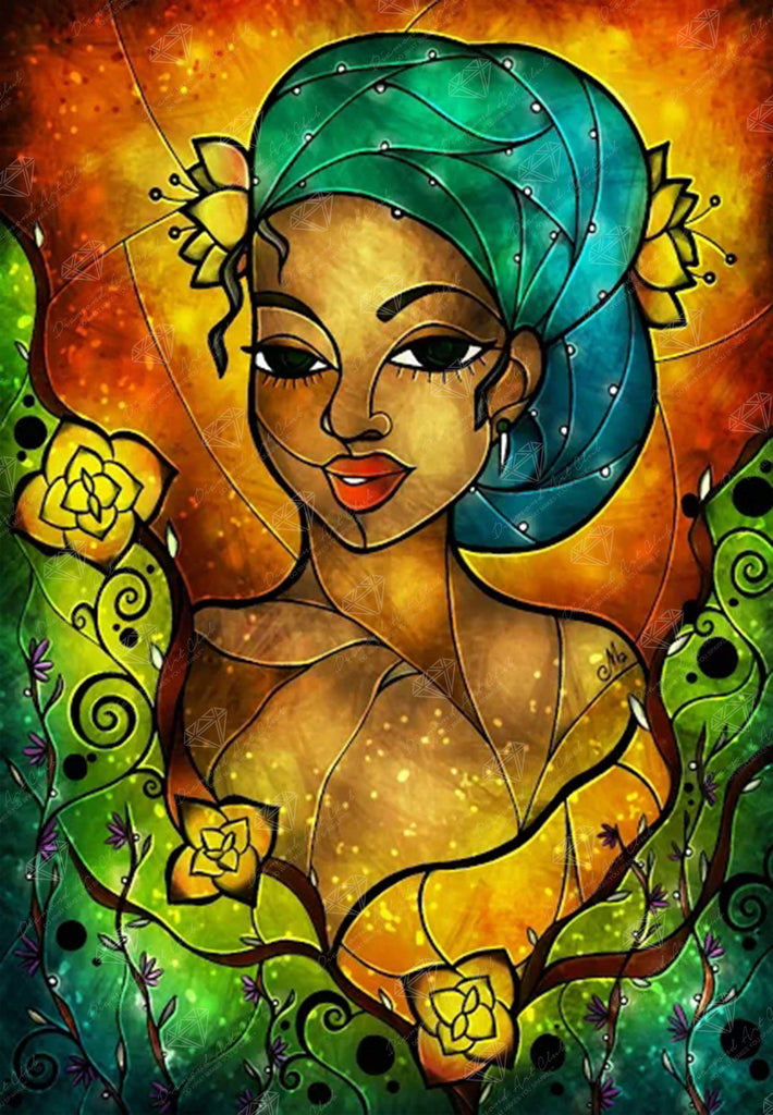 Creole — 12.6" x 18.1" Round 34 Colors including 2 AB Diamonds 18 420