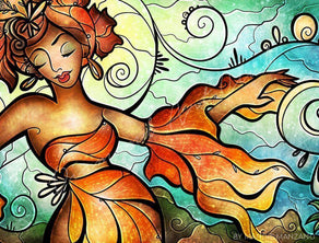 Diamond Painting Lady Cubana Round / 16.5" x 21.7" (42cm x 55cm) / Full Canvas