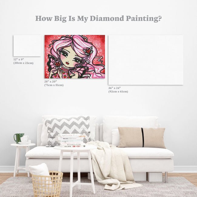 Diamond Painting Ladybug Love 28" x 20″ (71cm x 51cm) / Round with 35 Colors including 3 ABs and 1 Glow-in-the-dark AB / 45,612