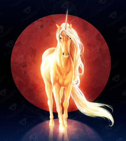 Diamond Painting Last Unicorn 12.6" x 14.2" (32cm x 36cm) / Square with 25 Colors / 17,767