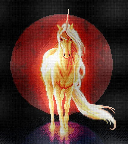 Diamond Painting Last Unicorn 12.6" x 14.2" (32cm x 36cm) / Square with 25 Colors / 17,767