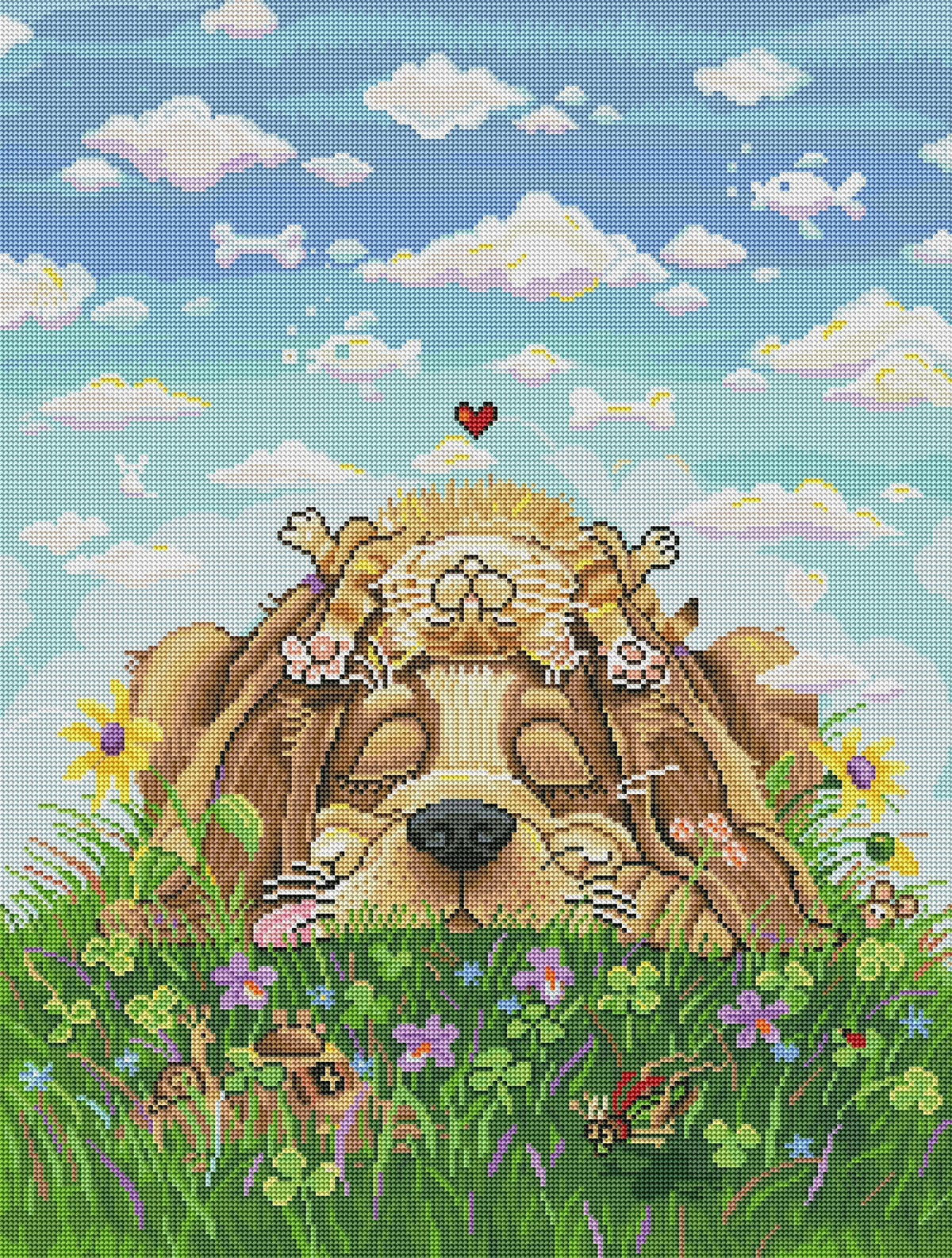 Diamond Painting Lazy Day Afternoon 22" x 29″ (56cm x 74cm) / Round with 47 Colors including 2 ABs / 52,337
