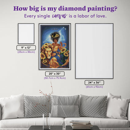 Diamond Painting Leo - CB 20" x 30" (50.7cm x 75.9cm) / Round with 38 Colors including 2 ABs and 2 Iridescent Diamonds / 49,051