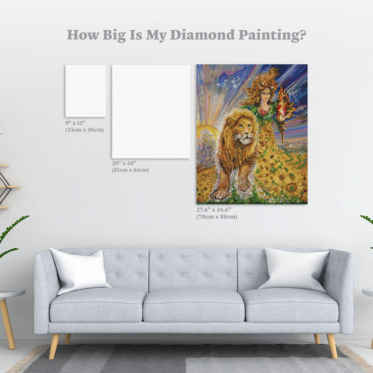 Diamond Painting Leo 27.6" x 34.7″ (70cm x 88cm) / Square with 63 Colors including 5 ABs / 96,673