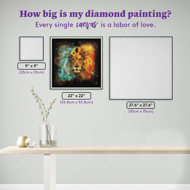 Diamond Painting Leo 22" x 22" (55.8cm x 55.8cm) / Square with 57 Colors including 3 ABs / 50,176