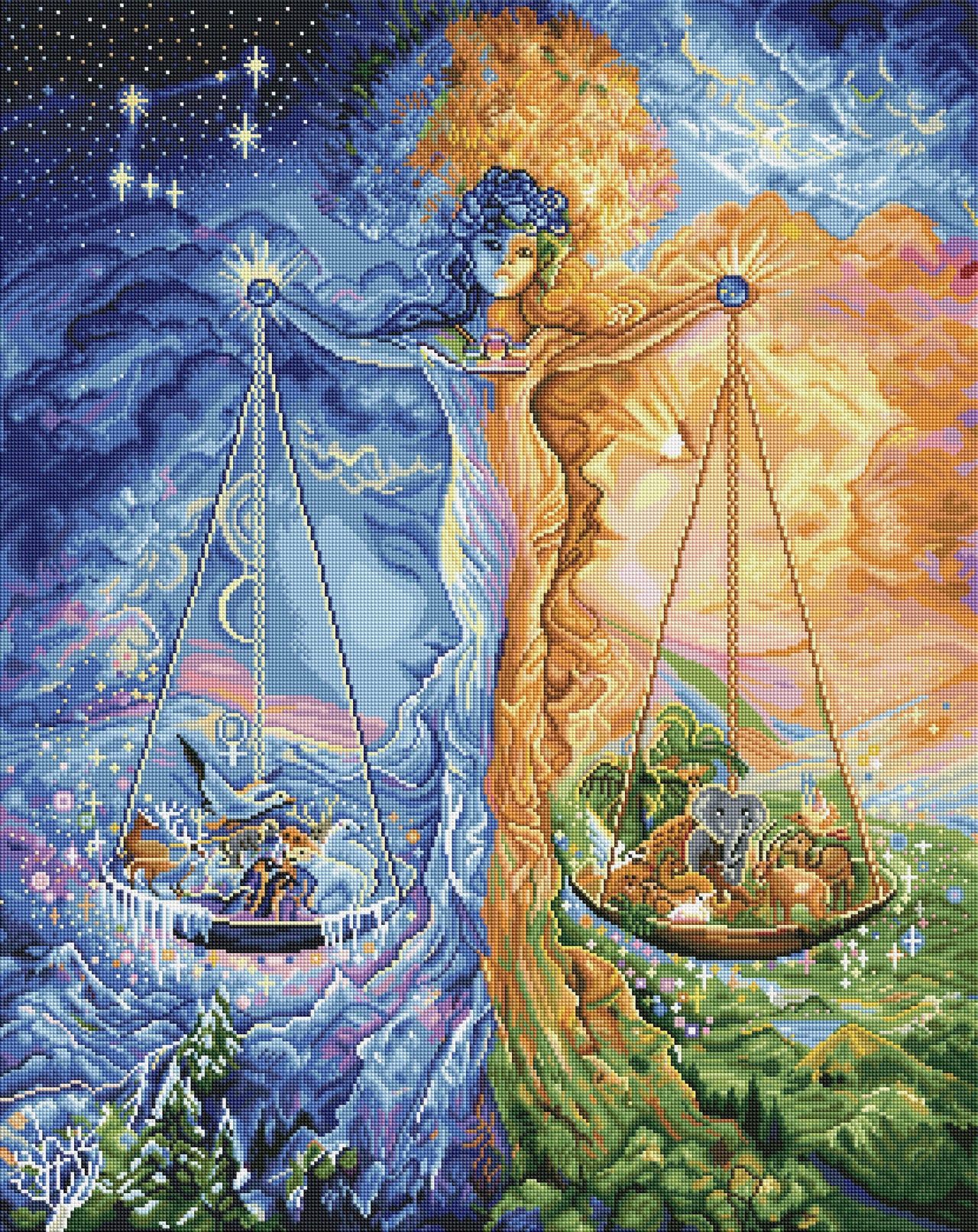 Diamond Painting Libra 27.6" x 34.7″ (70cm x 88cm) / Square with 65 Colors including 4 ABs / 96,673