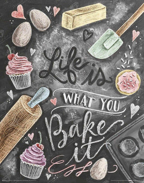 Diamond Painting Life Is What You Bake It 11.8" x 15.0" (30cm x 38cm) / Round With 34 Colors including 1 AB / 14,205