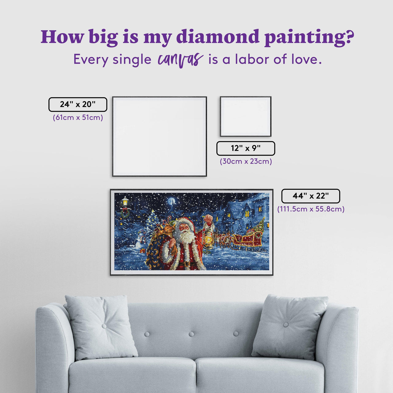 Diamond Painting Lighting the Way 44" x 22" (111.5cm x 55.8cm) / Square with 60 Colors including 3 ABs / 100,352