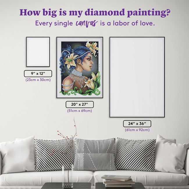 Diamond Painting Lilies and Pearls 20" x 27" (51cm x 69cm) / Round with 48 Colors including 3 ABs / 44,526