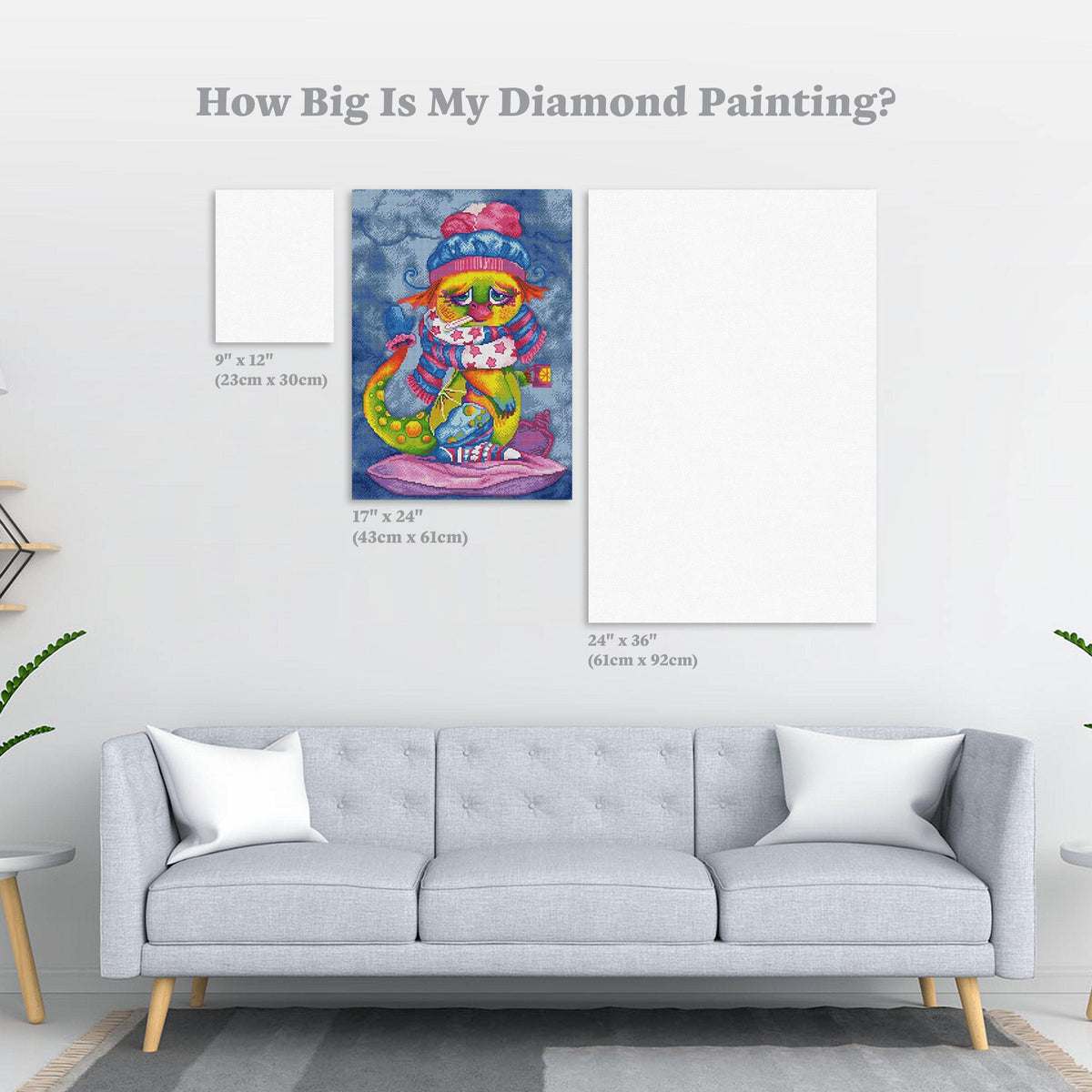Diamond Painting Little dragon 17" x 24" (43cm x 61cm) / Square with 42 Colors including 4 ABs / 41,211
