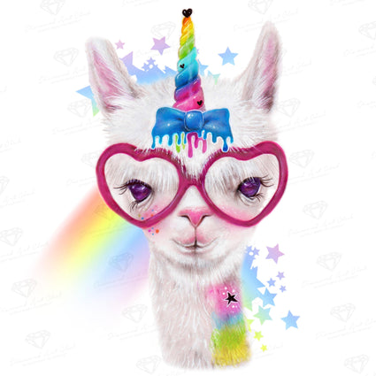 Diamond Painting LlamiCorn 16" x 16″ (41cm x 41cm) / Square with 35 Colors including 2 ABs / 25,922