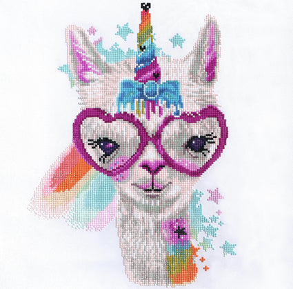 Diamond Painting LlamiCorn 16" x 16″ (41cm x 41cm) / Square with 35 Colors including 2 ABs / 25,922