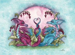 Diamond Painting Love Dragons 30" x 22" (76cm x 56cm) / Round with 36 Colors including 3 ABs and 1 Glow-in-the-Dark / 53,929