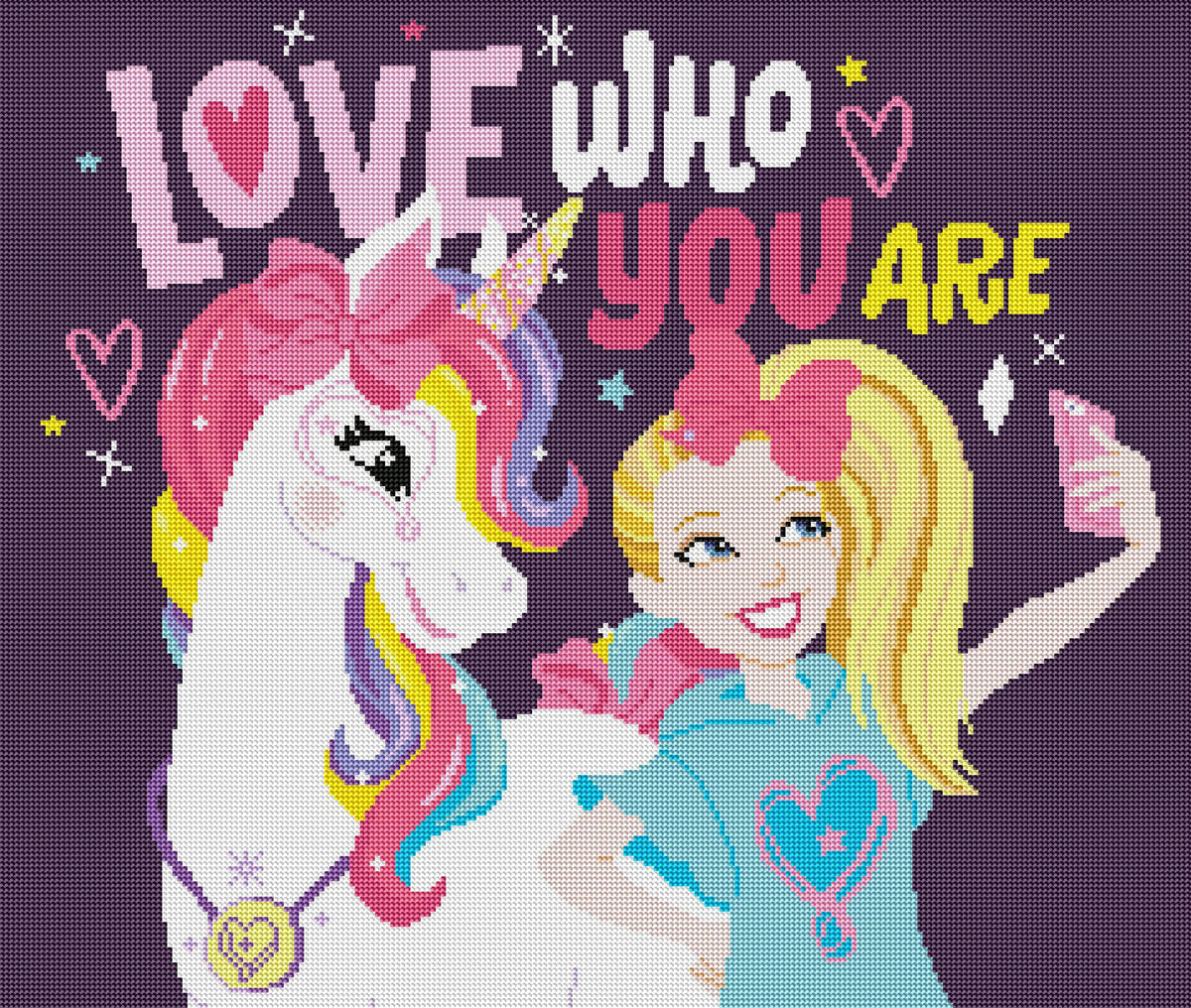 Diamond Painting Love Who You Are 26" x 22″ (66cm x 56cm) / Round with 29 Colors including 4 ABs / 46,765