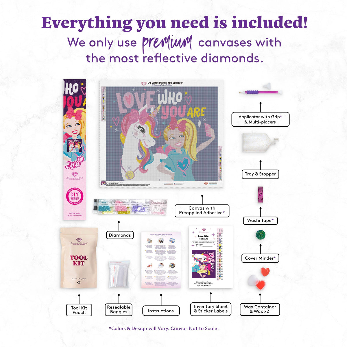 Diamond Painting Love Who You Are 26" x 22″ (66cm x 56cm) / Round with 29 Colors including 4 ABs / 46,765