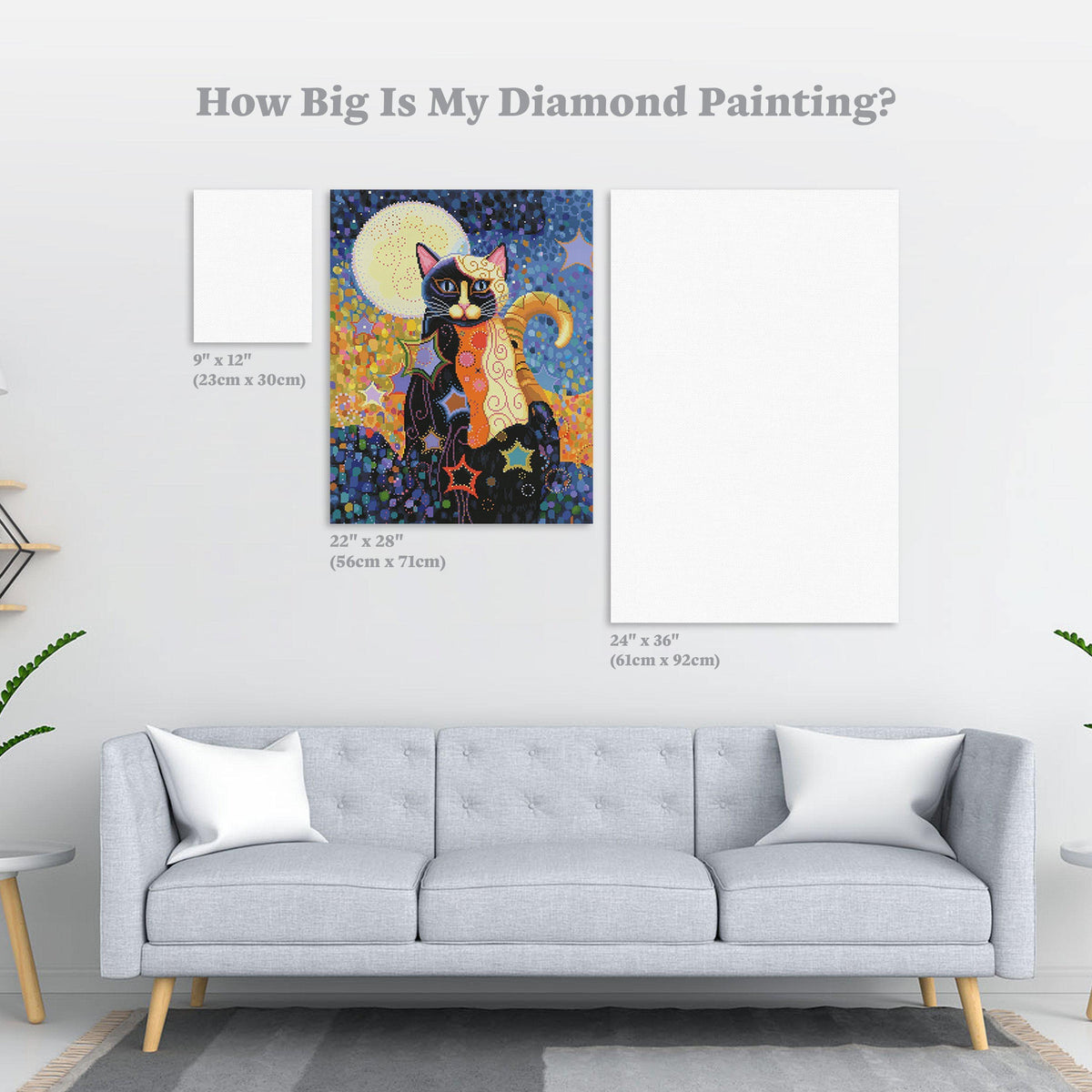 Diamond Painting Luna 22" x 28″ (56cm x 71cm) / Round with 54 Colors including 3 ABs / 50,348