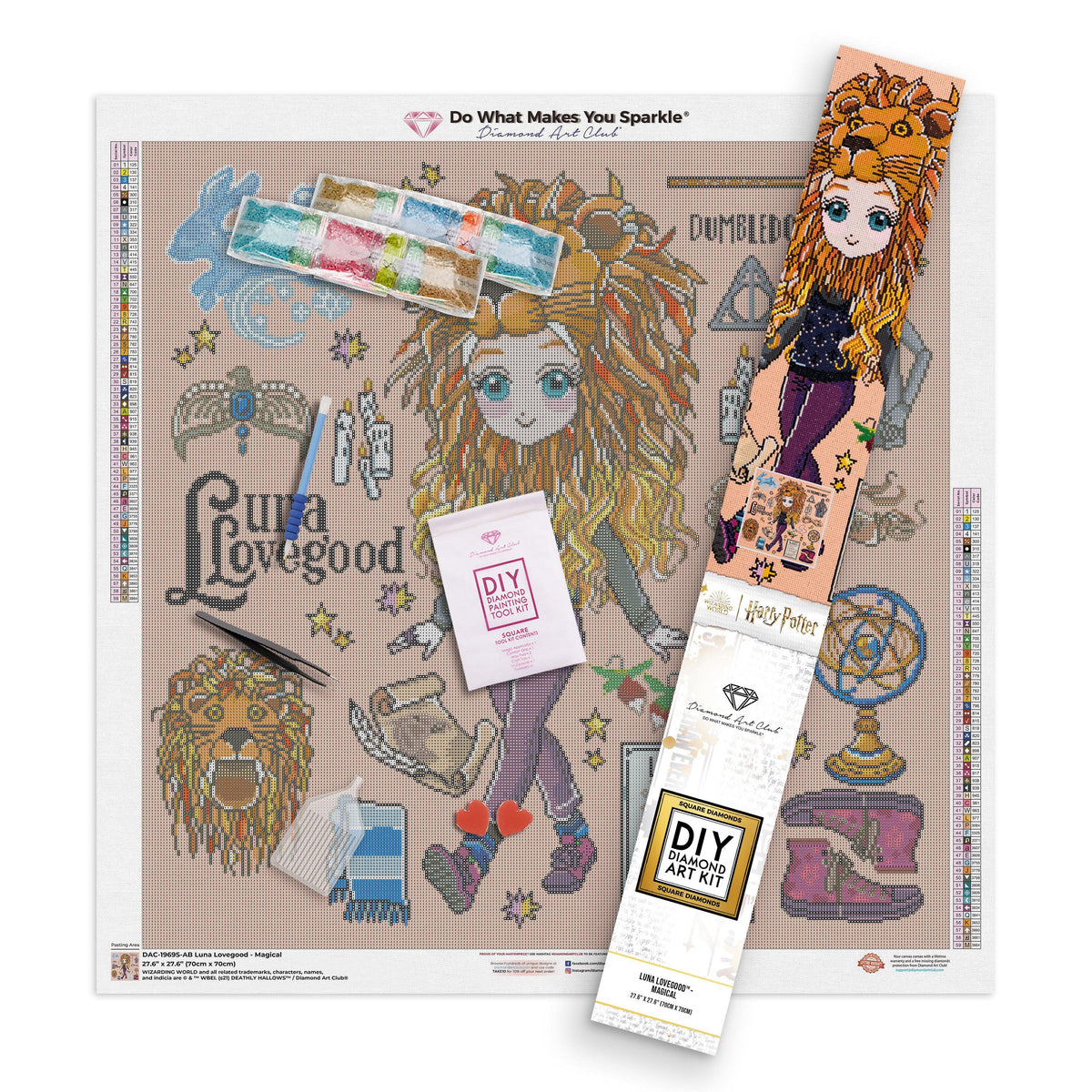 Diamond Painting Luna Lovegood™ - Magical 27.6" x 27.6″ (70cm x 70cm) / Square With 59 Colors Including 4 ABs / 76,729