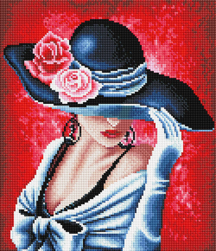 Diamond Painting Madame Chic 12.6″ x 14.6″ (32cm x 37cm) / Square With 26 Colors Including 1 AB / 18,125