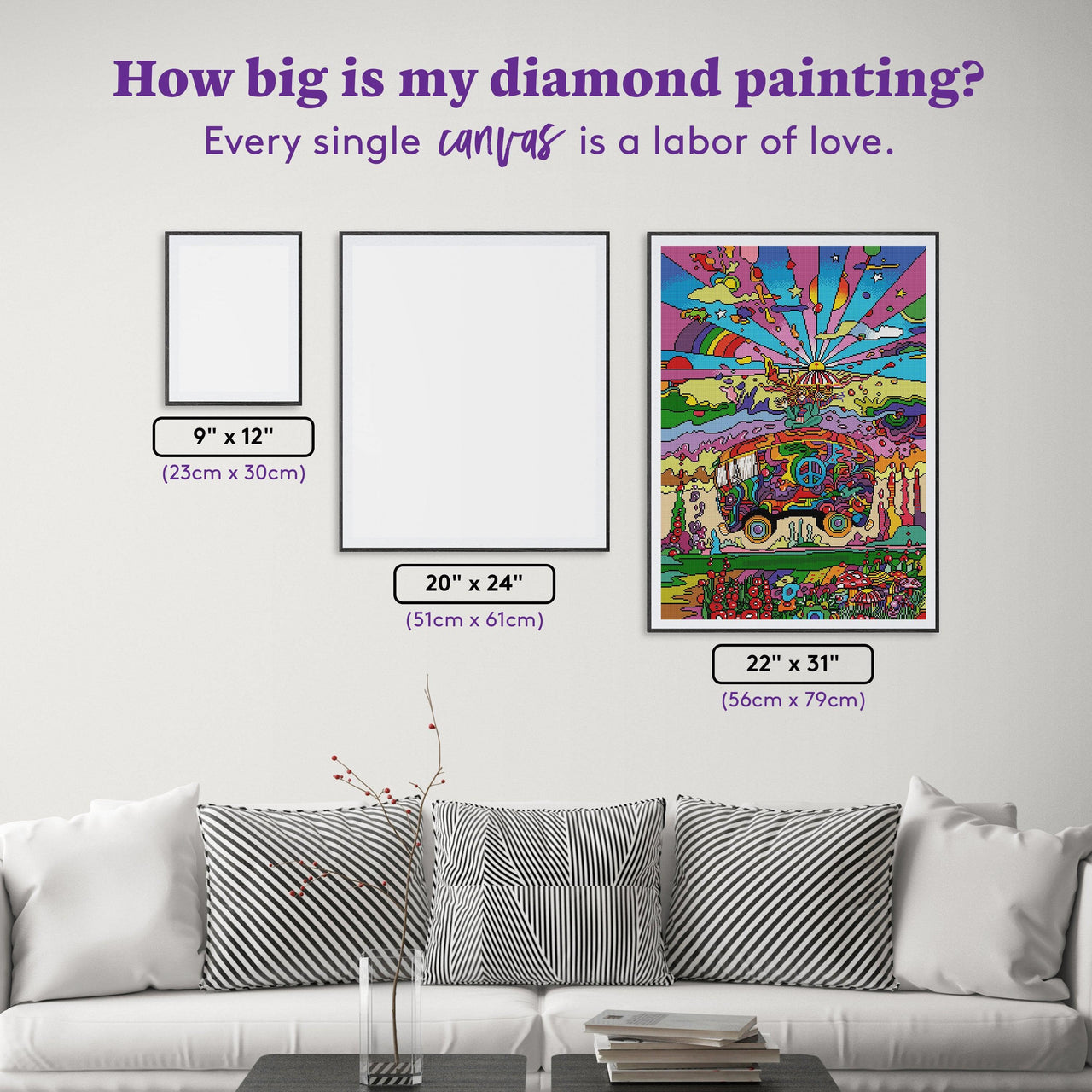 Diamond Painting Magic Bus 22" x 31" (56cm x 79cm) / Square with 46 Colors including 4 ABs / 70,784