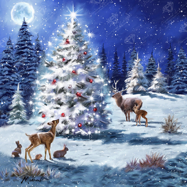 Diamond Painting Magical Tree 22" x 22″ (56cm x 56cm) / Square With 38 Colors Including 3 ABs / 48,841