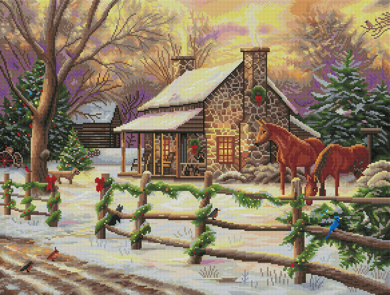 Diamond Painting Marianne's Winter Hideaway 29" x 22" (74cm x 56cm) / Square With 57 Colors Including 4 ABs / 64,532