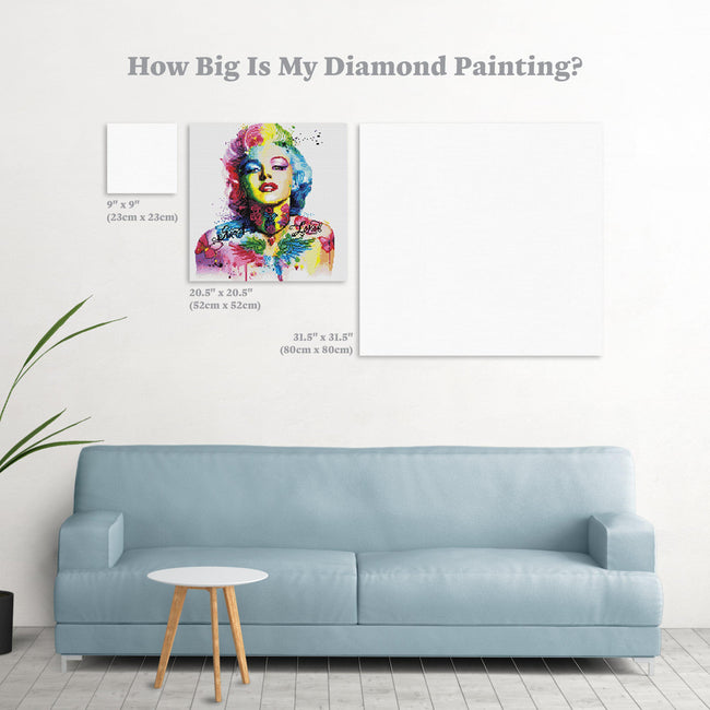 Diamond Painting Marilyn Monroe 20.5″ x 20.5″ (52cm x 52cm) / Round With 39 Colors including 1 AB