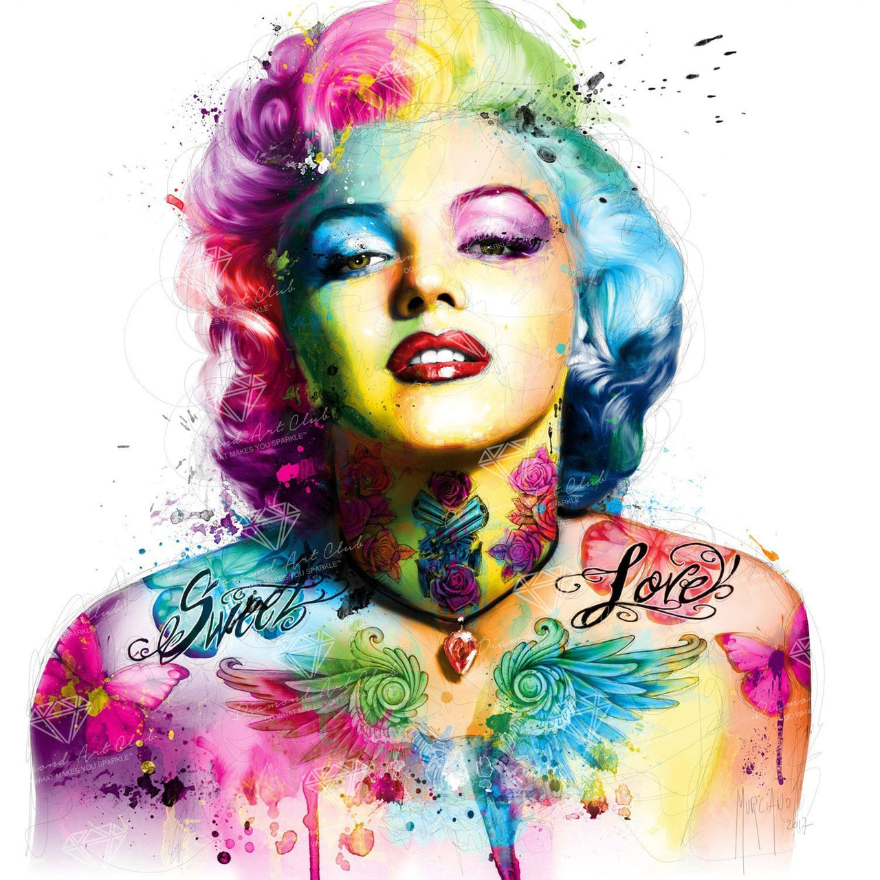 Diamond Painting Marilyn Monroe 20.5″ x 20.5″ (52cm x 52cm) / Round With 39 Colors including 1 AB / 33,857